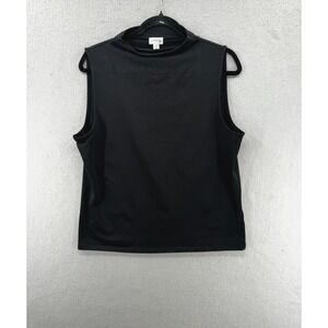 J. Crew Black Sleeveless Mock Neck Tank Top